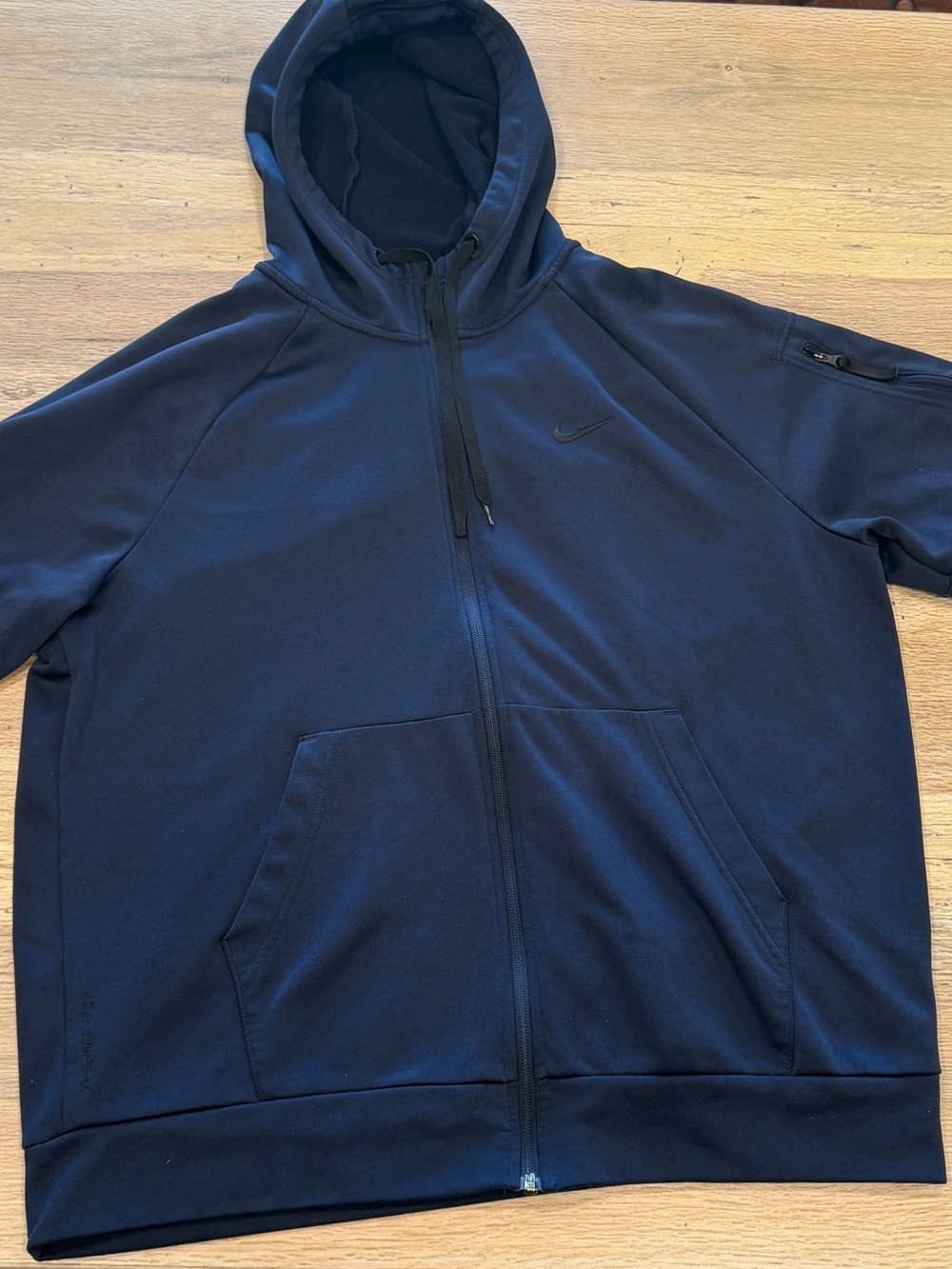 Nike Men's Therma-Fit Dark Navy Full-Zip Hooded Jacket